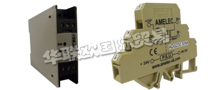 在生產(chǎn)過程中，無論是控制系統(tǒng)還是監(jiān)控系統(tǒng)，都有可能面臨復(fù)雜環(huán)境的干擾，或短路、過壓、不明脈沖等狀況。因此，具有保護(hù)下集控制回路、削弱環(huán)境噪聲影響、抑制接地或設(shè)備干擾、可限壓額流、保護(hù)控制系統(tǒng)輸入輸出及通訊接口的信號隔離器，成為控制系統(tǒng)不可或缺的一部分。信號隔離器是將輸入單路或雙路電流或電壓信號，變送輸出隔離的單路或雙路線性的電流或電壓信號，并提高輸入、輸出、電源之間的電氣隔離性能的一種裝置。AMELEC是知名的信號隔離器生產(chǎn)商，下文為您具體介紹AMELEC信號隔離器。